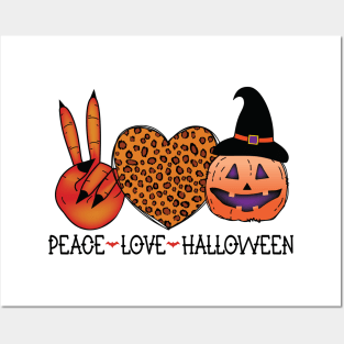 Peace love halloween Posters and Art